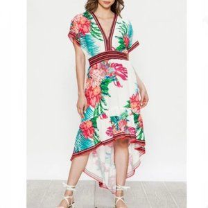 Anthropologie - Flying Tomato V-Neck Multicolor Floral Print Maxi Dress Medium